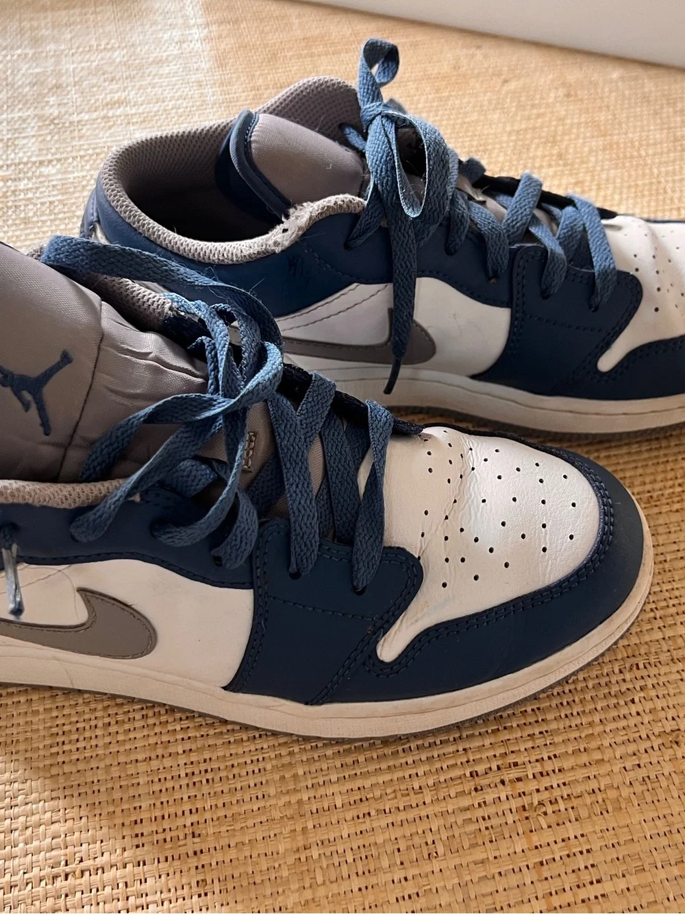 Low Top Sneakers in Navy/White